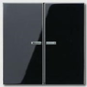 Выключатель двухклавишный с подсветкой, 10 А / 250 В~ Jung LS 990 Черный LS995ko5sw