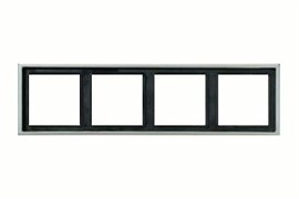 Рамка четверная, для горизонтального/вертикального монтажа Jung LS Aluminium Алюминий al2984