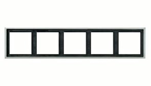 Рамка пятерная, для горизонтального/вертикального монтажа Jung LS Aluminium Алюминий al2985