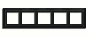 Рамка пятерная для горизонтального/вертикального монтажа  Jung LS design Черный глянцевый LSD985SW