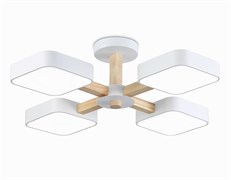 Ambrella Светильник светодиодный подвесной FL4879/4 WH/WD белый/дерево 24W 3000-6000K D610*160 (без ПДУ) FL4879