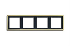 Рамка четверная, для горизонтального/вертикального монтажа Jung LS Gold Золото go2984