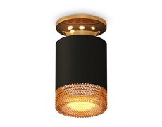 Ambrella Комплект накладного светильника XS6302162 SBK/PYG/CF черный песок/золото желтое полированное/кофе MR16 GU5.3 (N6905, C6302, N6154) XS6302162