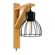 Eglo 43351 Светильник настенный RAMPSIDE 1, 1X40W(E27), дерево, сталь, черный 43351 Eglo 43351 Светильник настенный RAMPSIDE 1, 1X40W(E27), дерево, сталь, черный 43351