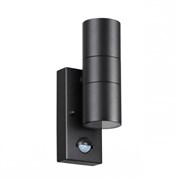 Odeon Light 4389/2W HIGHTECH ODL23 561 черный/металл/пвх стойкий к УФ излучению Настенный светильник с датчиком движения IP44 LED GU10 7W MOTTO 4389/2W Odeon Light 4389/2W HIGHTECH ODL23 561 черный/металл/пвх стойкий к УФ излучению Настенный светильник с датчиком движения IP44 LED GU10 7W MOTTO 4389/2W
