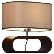 Lussole S.R.L Металл/дерево Хром / дерево Ткань Светильник настольный E27 60W LSF-2104-01
