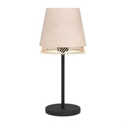 Eglo 43977 Настольная лампа TABLEY, 1X40W (E27), H425, сталь, черный / текстиль, дерево, коричневый 43977