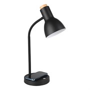 Eglo 900628 Настольная лампа VERADAL-QI, LED 5,5W, 720lm, B125, H490, дерево, пластик, черный, коричневый/сталь, черный 900628