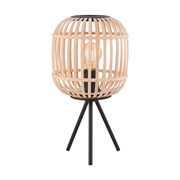 Eglo 43218 Настольная лампа BORDESLEY, 1x28W (E27), ?210, H400, сталь, черный/дерево, натуральный 43218