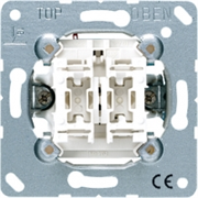 Механизм выключателя двухклавишного проходного (вкл/выкл с 2-х мест) 10 А / 250 В Jung A500 Белый 509u