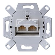 Механизм розетки компьютерной двойной RJ45 6-й кат. Jung A500 Белый EPUAE8-8UPOK6