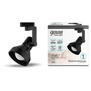 Gauss Светильник трековый конус E27 220V IP20 112*230мм черный однофазный TR013 Gauss Светильник трековый конус E27 220V IP20 112*230мм черный однофазный TR013