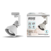 Gauss Светильник трековый конус E27 220V IP20 112*230мм белый однофазный TR014 Gauss Светильник трековый конус E27 220V IP20 112*230мм белый однофазный TR014