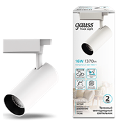 Gauss Светильник трековый цилиндр 16W 1390lm 4000K 180-240V IP20 65*210мм белый угол 24? LED TR066 Gauss Светильник трековый цилиндр 16W 1390lm 4000K 180-240V IP20 65*210мм белый угол 24? LED TR066