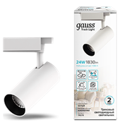 Gauss Светильник трековый цилиндр 24W 1830lm 4000K 180-240V IP20 65*210мм белый угол 24? LED TR070 Gauss Светильник трековый цилиндр 24W 1830lm 4000K 180-240V IP20 65*210мм белый угол 24? LED TR070