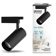 Gauss Светильник трековый цилиндр 24W 1830lm 4000K 180-240V IP20 65*210мм черный угол 24? LED TR071 Gauss Светильник трековый цилиндр 24W 1830lm 4000K 180-240V IP20 65*210мм черный угол 24? LED TR071