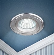 ЭРА Встраиваемый светильник алюминиевый KL34 AL/SL/1 MR16, 12V, 50W хром Б0049565