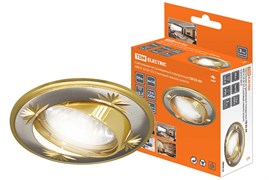 TDM Светильник встраиваемый поворотный СВ 02-04 MR16 50Вт G5.3 матовый никель/золото SQ0359-0010