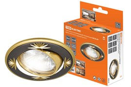 TDM Светильник встраиваемый поворотный СВ 02-04 MR16 50Вт G5.3 чёрный/золото SQ0359-0012