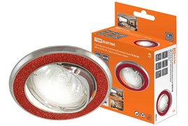 TDM Светильник встраиваемый поворотный СВ 02-06 MR16 50Вт G5.3 красный блеск/хром SQ0359-0037