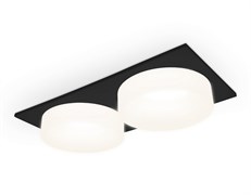 Ambrella Встраиваемый точечный светильник с акрилом TN1319/2 SBK/FR черный песок/белый матовый GU5.3 182*92*45 TN1319