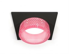 Ambrella Комплект встраиваемого светильника с композитным хрусталем XC6521042 SBK/PI черный песок/розовый MR16 GU5.3 (C6521, N6152) XC6521042