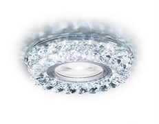 Ambrella Встраиваемый точечный светильник со светодиодной лентой S257 CH хром/прозрачный хрусталь/MR16+3W(LED WHITE) S257 CH