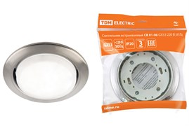 TDM Светильник встраиваемый СВ 01-06 GX53 220 В 50 Гц сатин никель SQ0359-0060