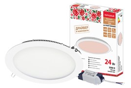 TDM Светильник ультратонкий встраиваемый светодиодный "Даунлайт НАРОДНЫЙ" СВО (белый) 24 Вт 3000К SQ0329-0097