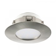 Eglo  Светильник LED встраиваемый PINEDA, 1х6W(LED), Ø78, IP44, пластик, никель матовый 95819