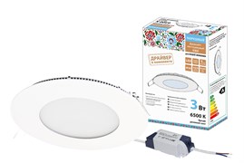 TDM Светильник ультратонкий встраиваемый светодиодный "Даунлайт НАРОДНЫЙ" СВО (белый) 3 Вт 6500К SQ0329-0545