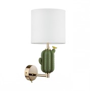 Odeon Light 5425/1W MODERN ODL_EX24 золотой/зеленый/белый/металл/керамика/ткань Бра E14 1*40W CACTUS 5425/1W