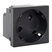 Розетка 45х45 с зазем. 45 градусов, быстрозажимные клеммы, черная, матовая EKF E2MR16-028-30-45-SL