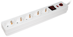 IEK Сетевой фильтр СФ-05К-выкл. 5 мест 2Р+PЕ/1,5метра 3х1мм2 WFP10-16-05-01-N