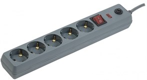 IEK Сетевой фильтр СФ-05К-выкл. 16А 5 мест 3м 3х1мм2 серый WFP10-16-05-03-ZK-K03