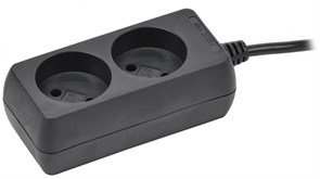 IEK Удлинитель У2 2 места б/з 5м 2х0,75мм2 10А 250В чер. WYP10-06-02-05-K02