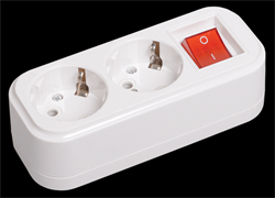 IEK Розетка переносная разб. с выкл. К02В 2 места CLASSIC KYP11-16-02-00-ZK