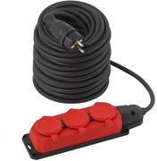 ЭРА Удлинитель силовой ЭРА UK-3e-3x1,5-50m-IP44(KG) с заземлением 3 розетки каучук 50м КГ 3х1,5мм2 IP44 Б0057584