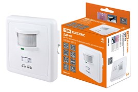 TDM Датчик движения  встраив. в стену  ДДВ-03 500Вт, 5-480с, 2-12м, 5+Лк, 140гр, 30-90Дб, IP20 SQ0324-0013