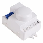 Датчик движения настенно-потолочный микроволновый ДДНПМ 01, 180°/360º,1200 Вт,10-2000Лк, 3-10 м, 10-900 сек,5,8ГГц Rexant 11-9218