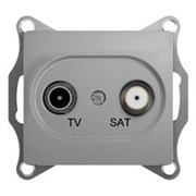 GLOSSA TV-SAT РОЗЕТКА проходная 4DB, АЛЮМИНИЙ