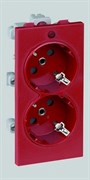 Simon Connect Красная Розетка двойная, 16А 250В, Cima-модуль 52x108 мм (S1-6)