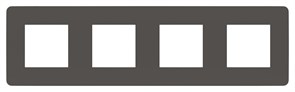 Рамка 4-ая (четверная), Schneider Electric, Серия Unica Studio, Дымчато-серый/Антрацит