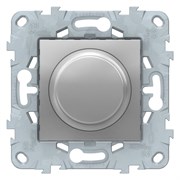 Диммер поворотно-нажимной , 400Вт для л/н и эл.трансф., Schneider Electric, Серия Unica New, Алюминий