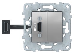 Розетка HDMI, Schneider Electric, Серия Unica New, Алюминий