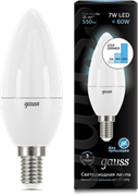 Лампа Gauss LED Candle E14 7W 4100К step dimmable 1/10/100