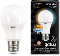 Лампа Gauss LED A60 10W E27 3000K/4100K CTC 1/10/50