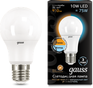Gauss Лампа A60 10W 930lm 3000K/4100K E27 изм.цвет.темп. LED 102502110-T Gauss Лампа A60 10W 930lm 3000K/4100K E27 изм.цвет.темп. LED 102502110-T
