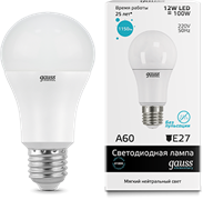 Gauss Лампа Elementary A60 12W 1150lm 4100K E27 LED 23222 Gauss Лампа Elementary A60 12W 1150lm 4100K E27 LED 23222