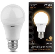 Лампа Gauss LED A60 E27 7W 3000K 1/50